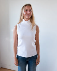 Prairie Underground Clothing Sleeveless Mockneck in White