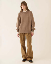 Sasha Wool Cashmere Sweater in Latte
