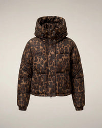 Save the Duck Rhiannon Coat in Dark Brown Leopard 4 - Bliss Boutiques