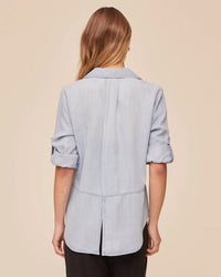 Split Back Button Down in Light Sunspray Wash - Bliss Boutiques
