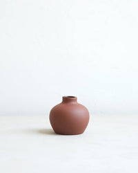 The Floral Society Home Earth Short Ceramic Blossom Vase in Earth