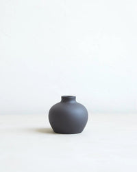 The Floral Society Home Smoke Short Ceramic Blossom Vase in Smoke