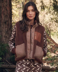 the Great Outdoors The Plush Crosswind Vest in Hickory w/ Choc Dot 1 - Bliss Boutiques