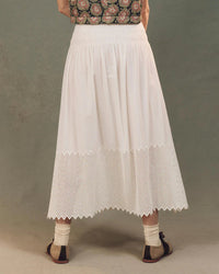 the Great The Canary Skirt w/ Honeycomb Eyelet in White