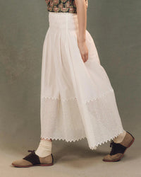 the Great The Canary Skirt w/ Honeycomb Eyelet in White