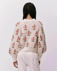 the Great The Carousel Cardigan in White Heirloom Rose