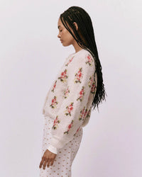 the Great The Carousel Cardigan in White Heirloom Rose