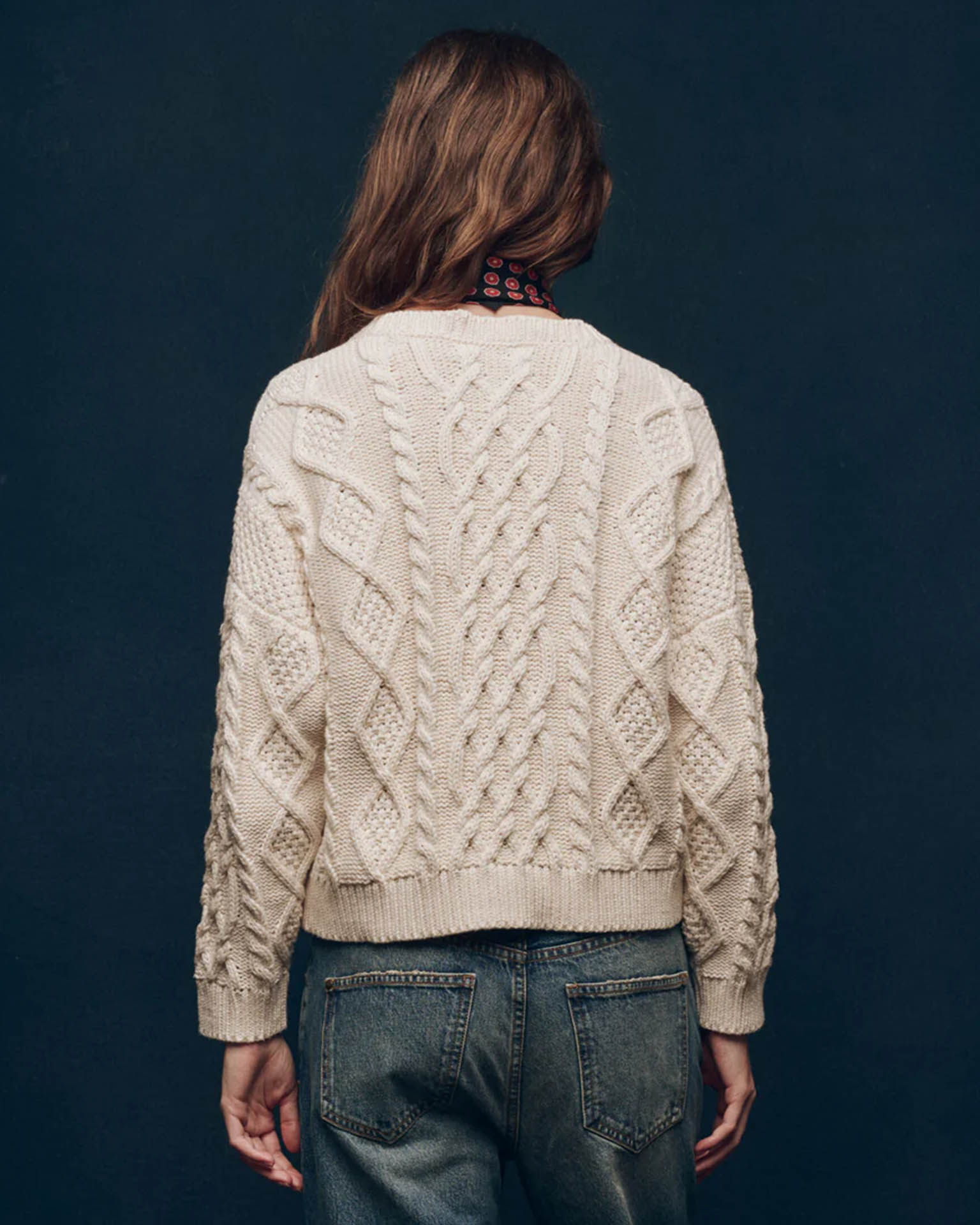 the Great The Classic Cable Pullover in Cream