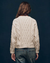 the Great The Classic Cable Pullover in Cream