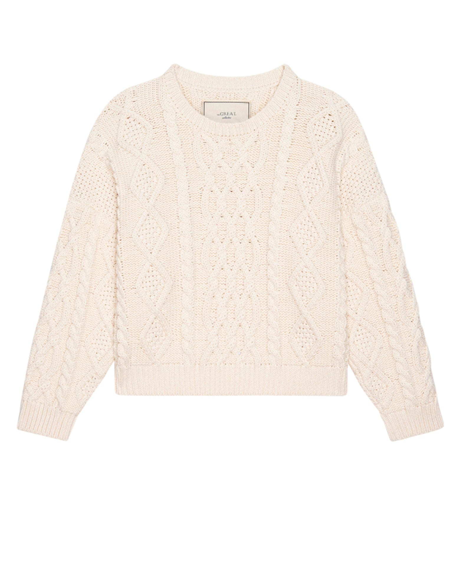 the Great The Classic Cable Pullover in Cream