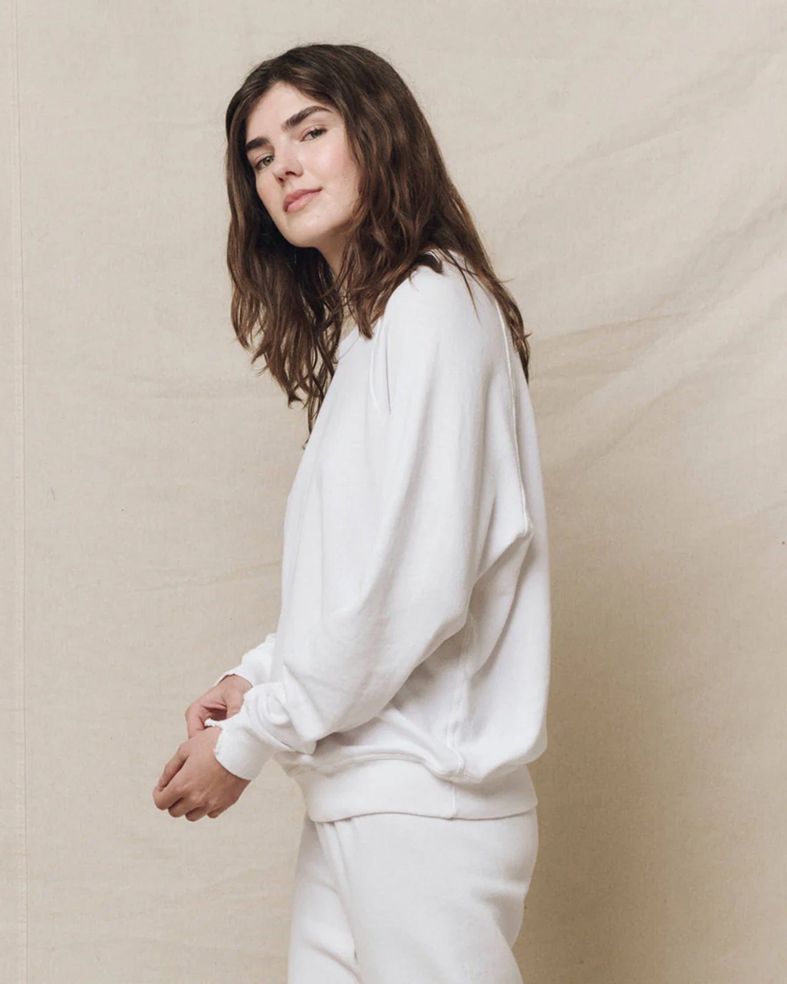 the Great The College Sweatshirt in True White