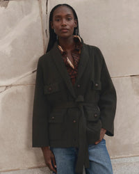 the Great The Commander Riding Cardigan in Army 1 - Bliss Boutiques