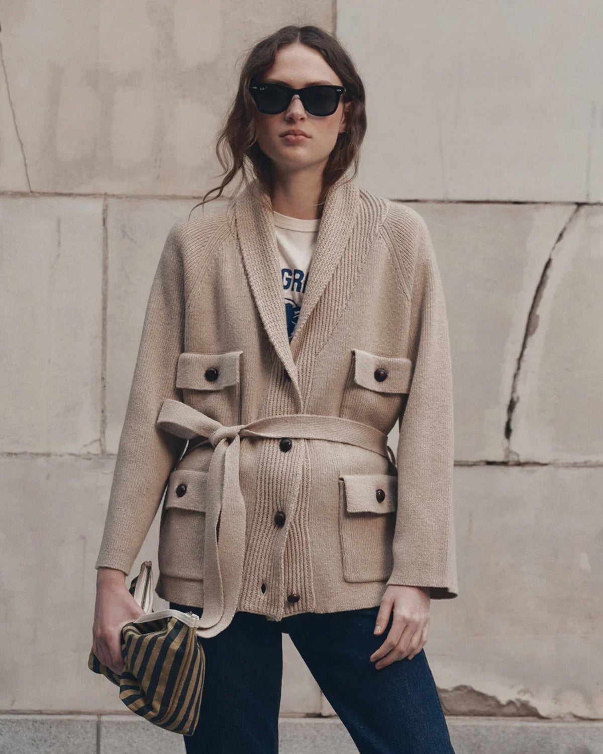The Commander Riding Cardigan in Cream
