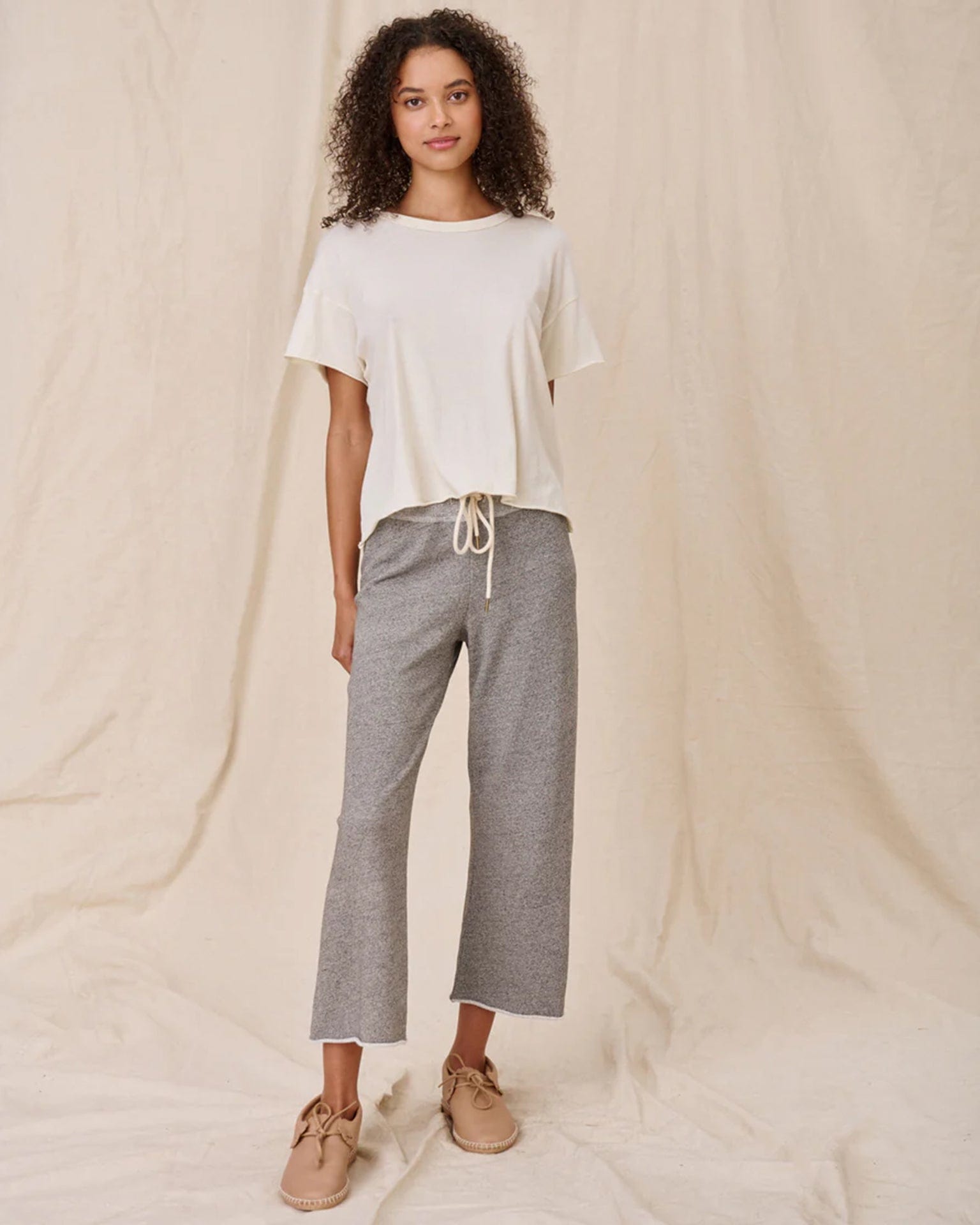 the Great The Crop Tee in Washed White