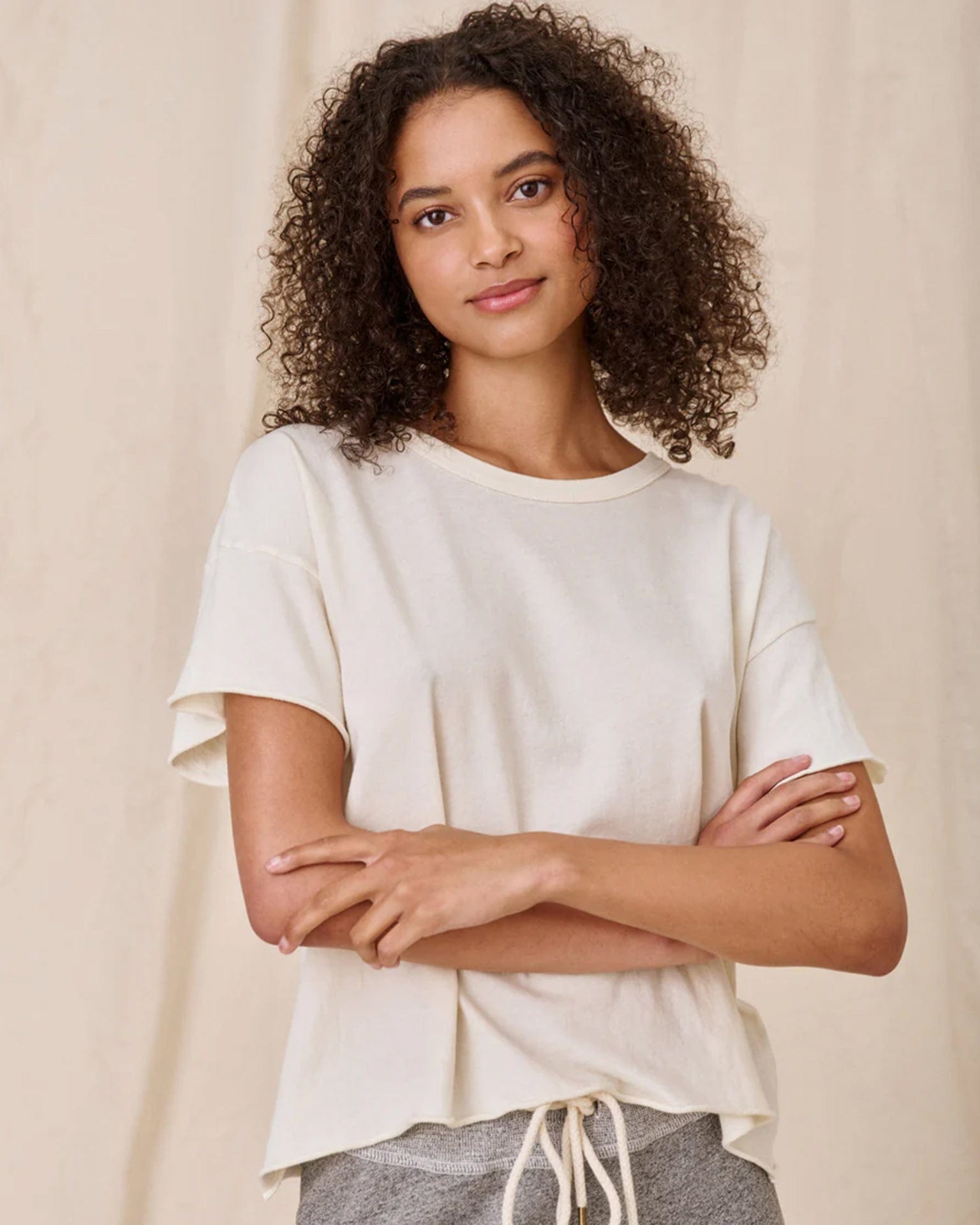 the Great The Crop Tee in Washed White