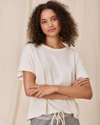 the Great The Crop Tee in Washed White