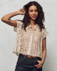 the Great The Lattice Top w/ Cami in Cream