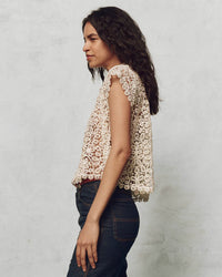 the Great The Lattice Top w/ Cami in Cream