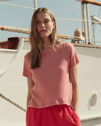 the Great The Little Tee in Pimento Stripe 1 - Bliss Boutiques