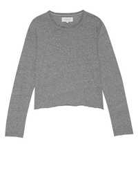 the Great Clothing The Long Sleeve Crop Tee in Heather Grey