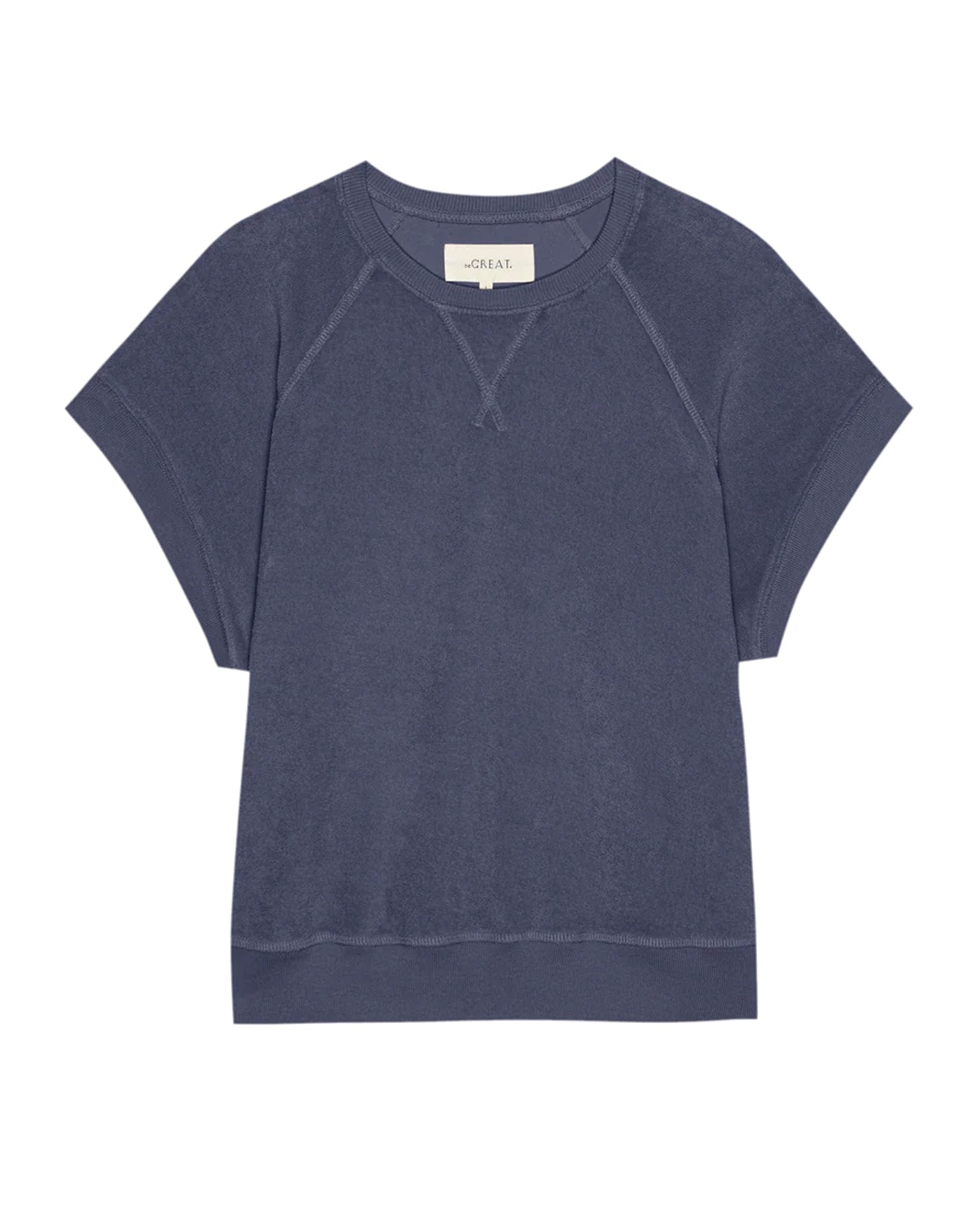 the Great The Micro Terry Wedge Sweatshirt in Vintage Blue
