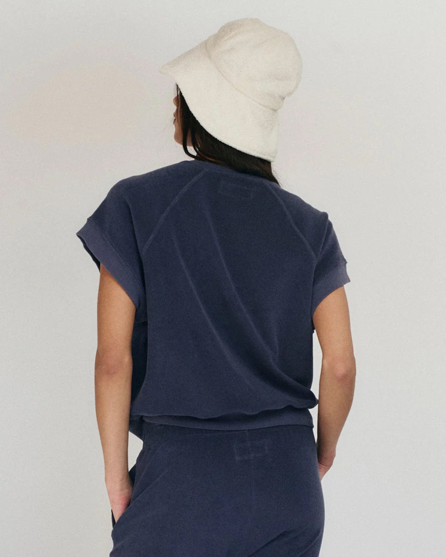 the Great The Micro Terry Wedge Sweatshirt in Vintage Blue