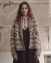 the Great The Nordic Flower Lodge Cardigan in Marled Chestnut 1 - Bliss Boutiques