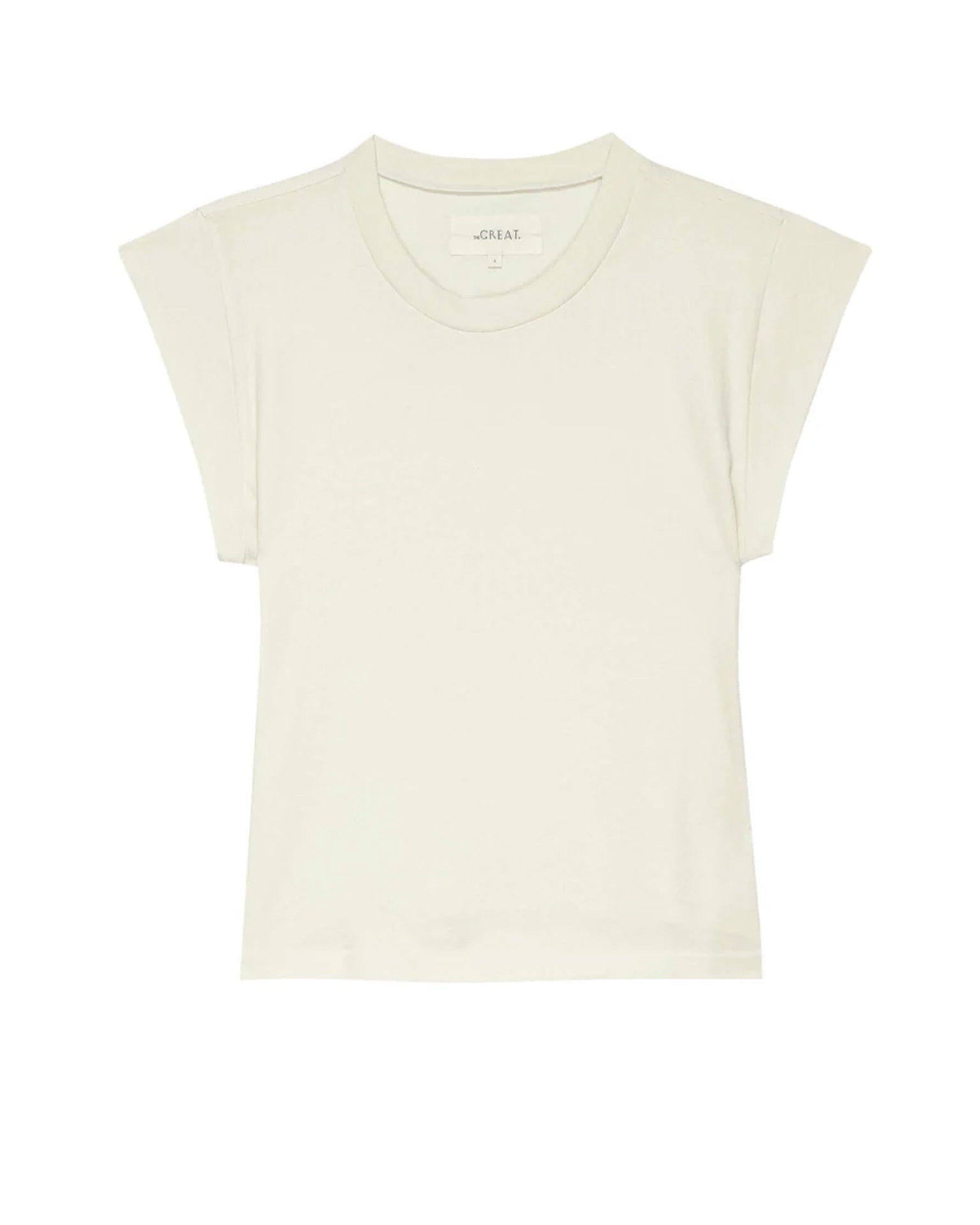 the Great The Peak Shoulder Tee in Washed White