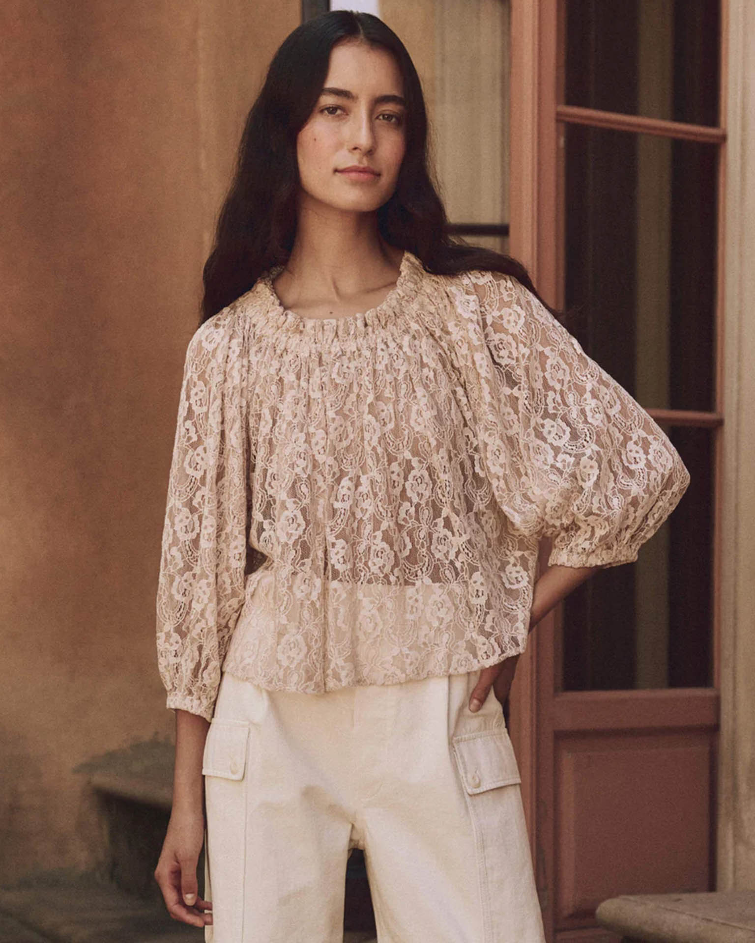 the Great The Prim Top in Vintage Blush