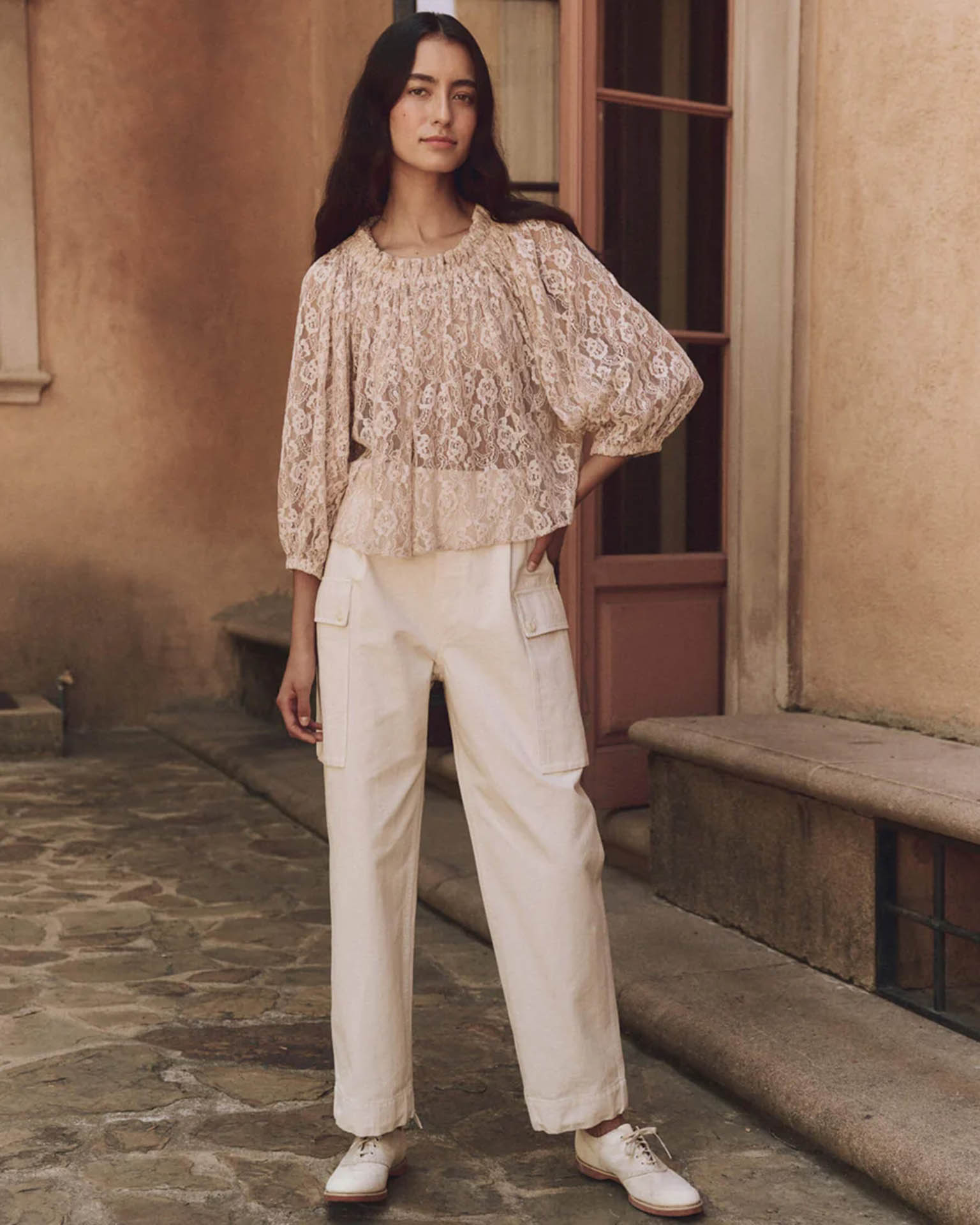 the Great The Prim Top in Vintage Blush