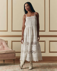 the Great The Rosette Crochet Dress in Cream 1 - Bliss Boutiques