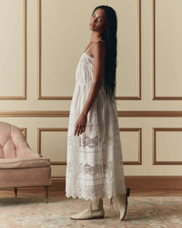 the Great The Rosette Crochet Dress in Cream 2 - Bliss Boutiques