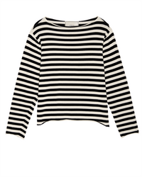 the Great The Sailor Sweater in Black Stripe