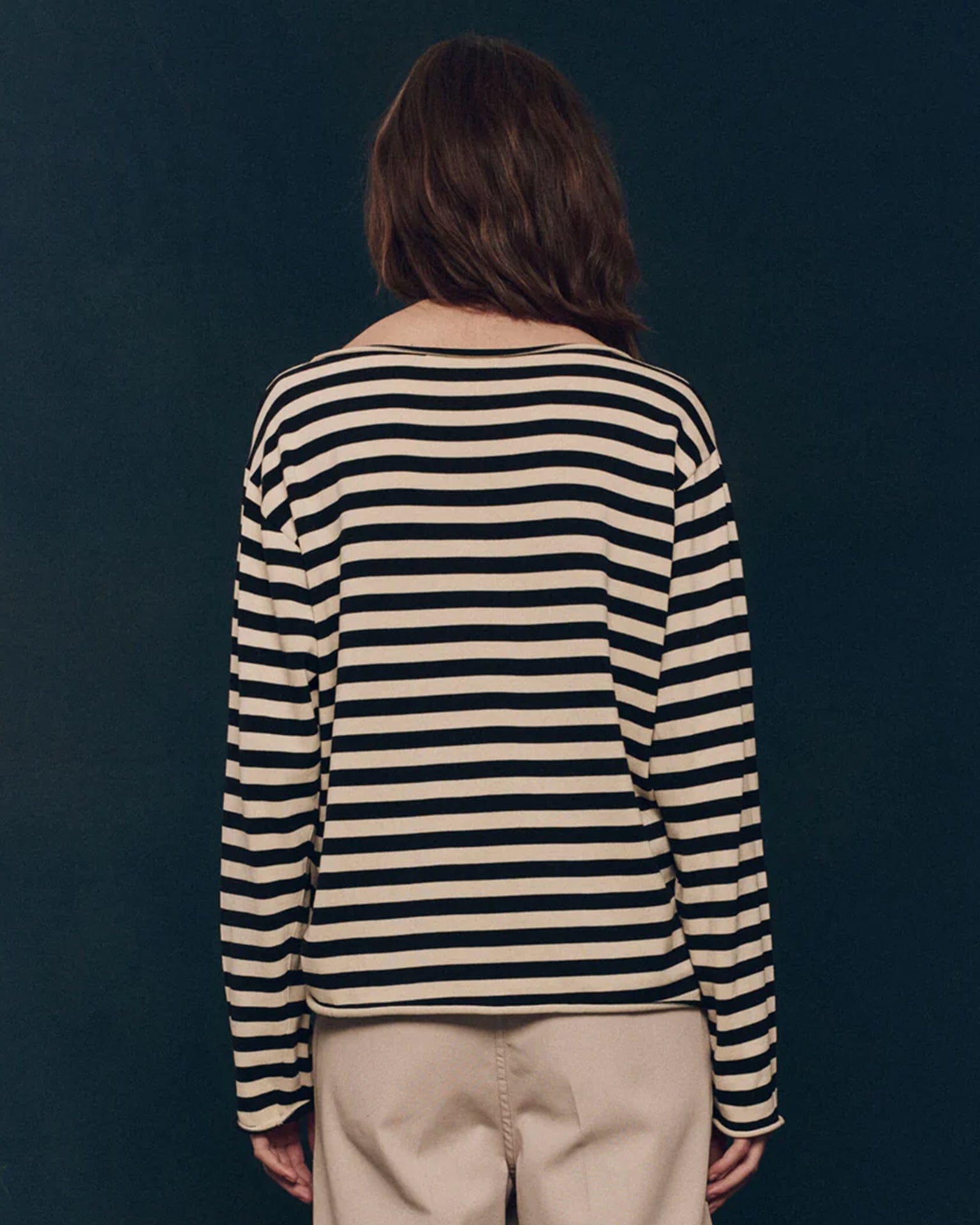 the Great The Sailor Sweater in Black Stripe