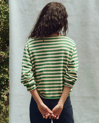 the Great The Sailor Sweater in Dill Stripe