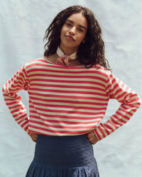 the Great The Sailor Sweater in Punch Stripe