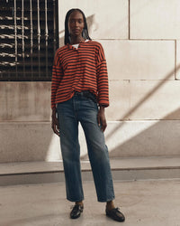 the Great The Shrunken Henley in Hot Red Naval Stripe 2 - Bliss Boutiques