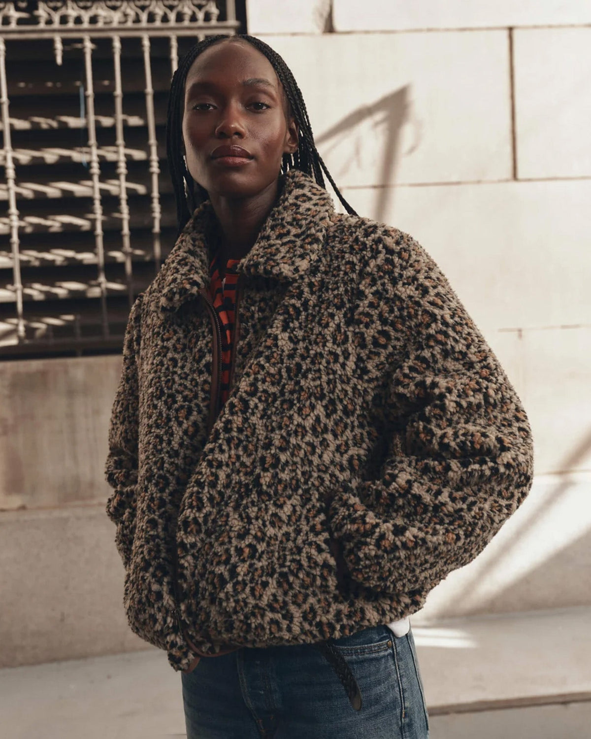 The Vail Jacket in Tan Leopard