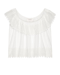the Great The Westport Top w/ Honeycomb Eyelet in White