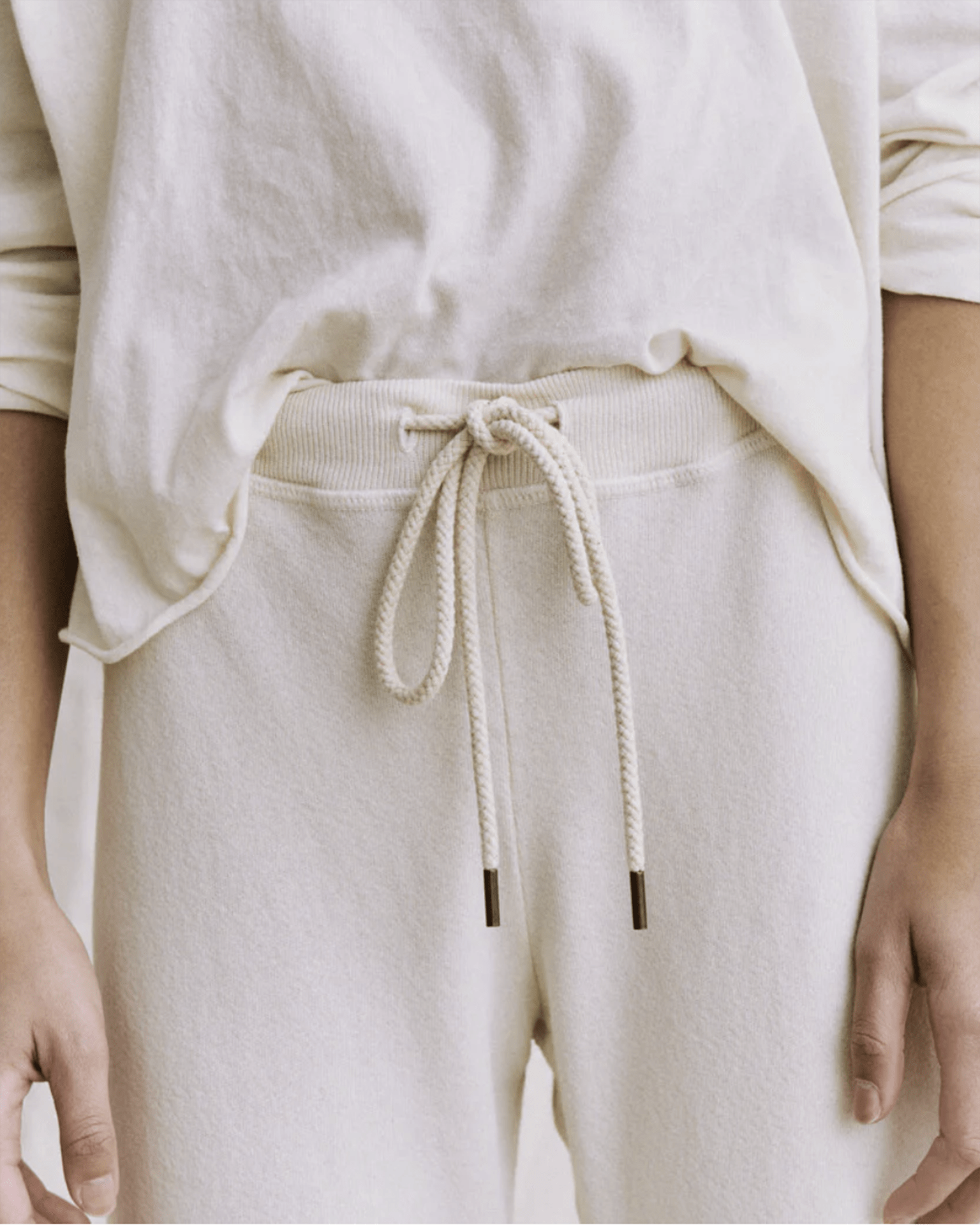 the Great The Wide Leg Cropped Sweatpant in Washed White