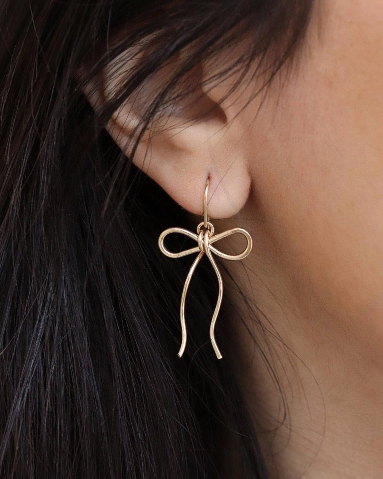 Token Jewelry Coquette Bow Earrings 14K Gold Fill