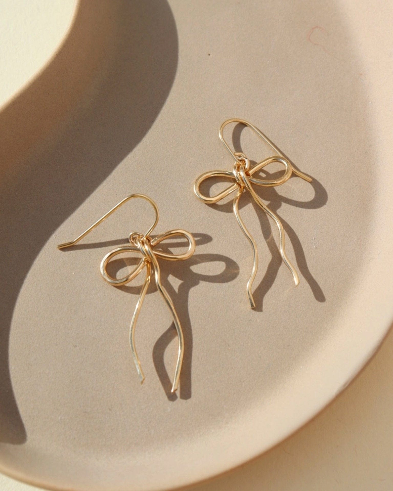 Token Jewelry Coquette Bow Earrings 14K Gold Fill