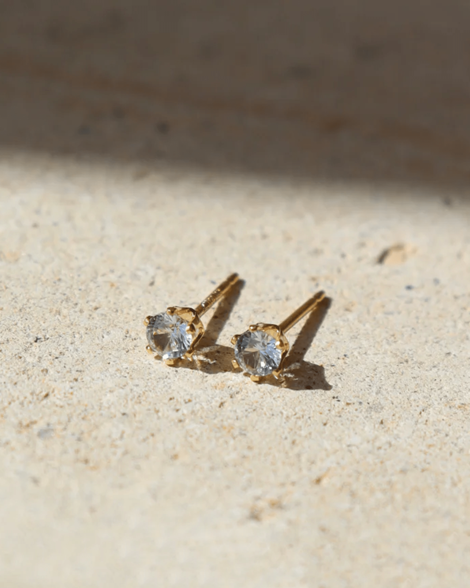 Token Jewelry March Birthstone Studs in 14K Gold Fill