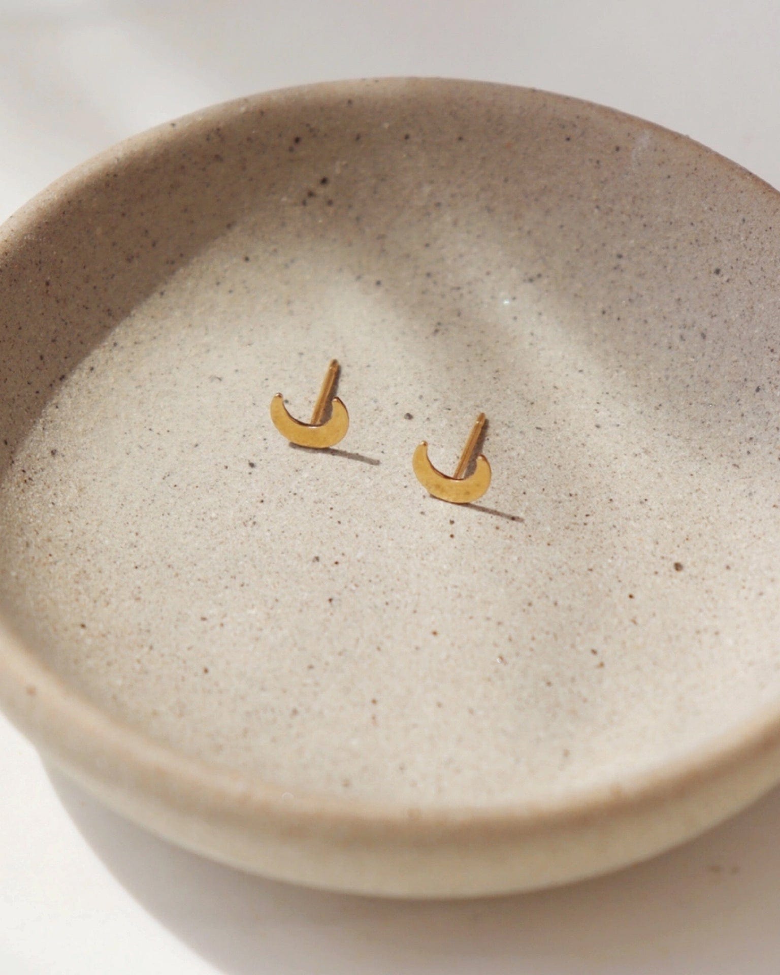 Token Jewelry Tiny Moon Stud 14K Gold Fill