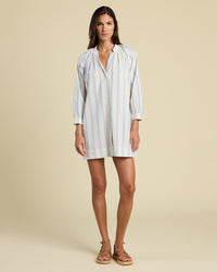 Trovata Birds of Paradis Angeline Dress in Cerulean Stripe
