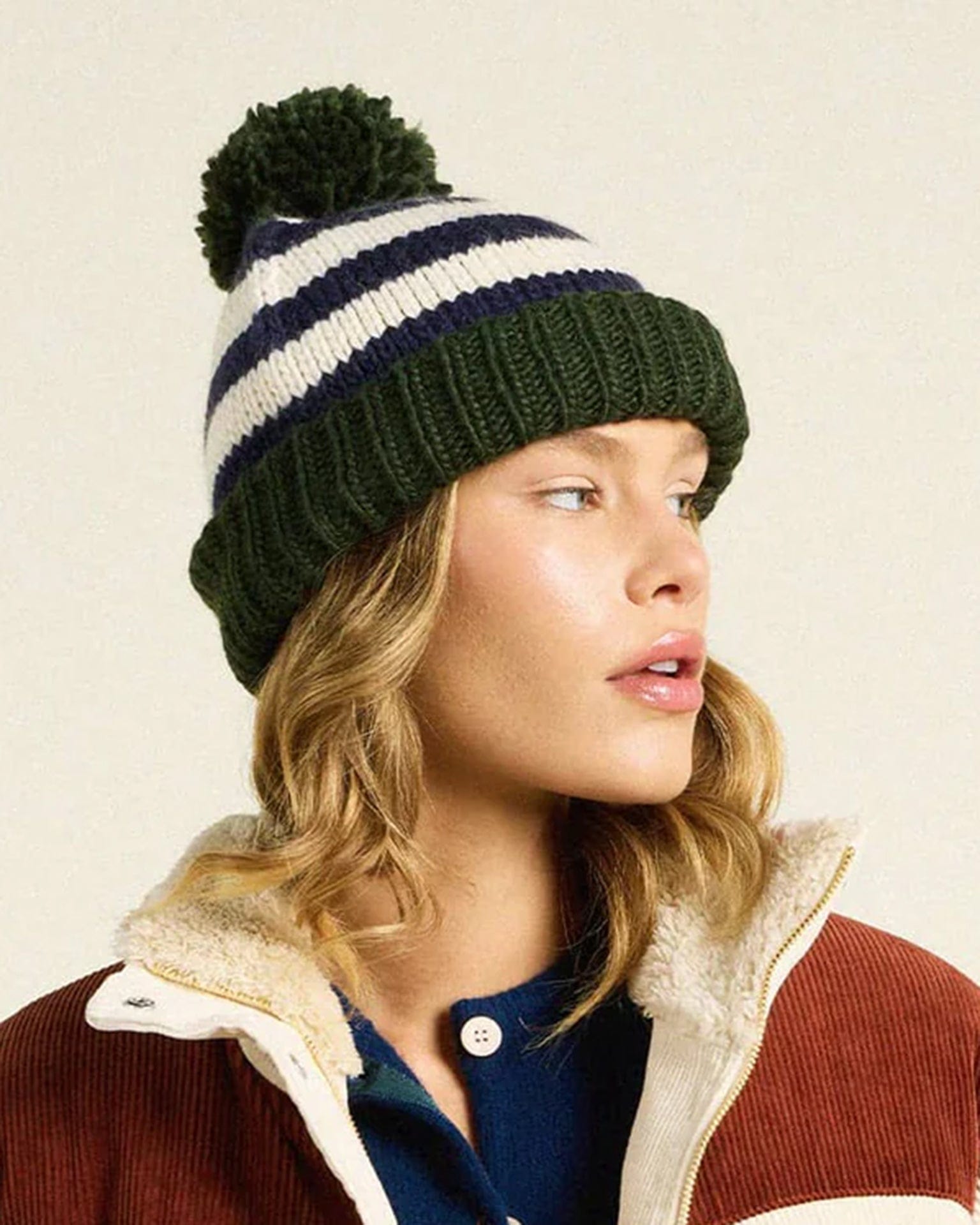 Trovata Birds of Paradis Beanie in Blue Stripe