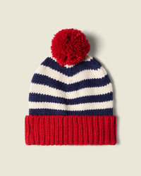 Trovata Birds of Paradis Beanie in Navy Stripe w/ Red