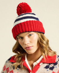 Trovata Birds of Paradis Beanie in Navy Stripe w/ Red