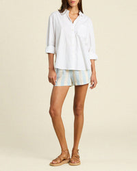 Trovata Birds of Paradis Blake Oversized Shirt in White Super Soft