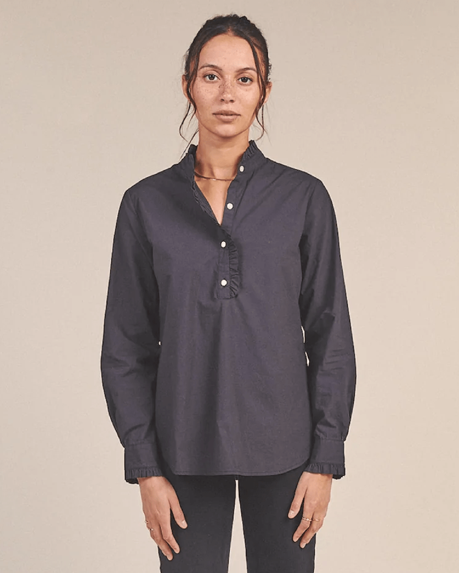 Trovata Birds of Paradis Clothing Breezy Blouse in Black